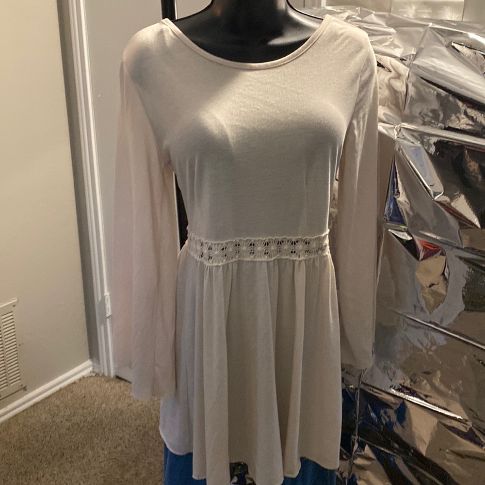Cream tunic style blouse